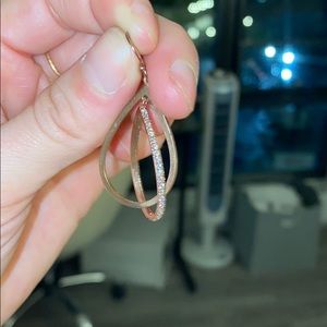 Rose Gold Crystal Teardrop Earrings